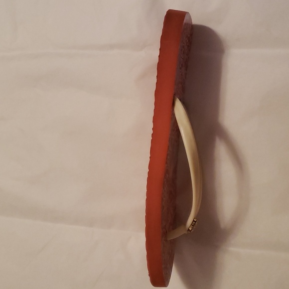 Tory Burch Flip Flops Bone Thong Coral Floral Print SZ 7 - Picture 6 of 8